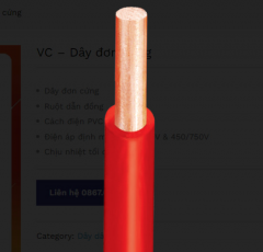 DÂY ĐƠN CỨNG VC... - 300/500V & 450/750V - RUỘT ĐỒNG, CÁCH ĐIỆN PVC