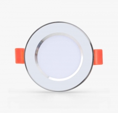 Đèn LED âm trần Downlight đổi màu 3W viền bạc 