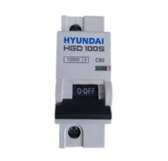  Aptomat Hyundai MCB 1P 100A 10kA- HGD100S 1P 100A