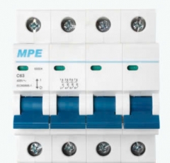 Cầu dao tự động MCB 4 cực, 63A, 6kA mã MP6-C463