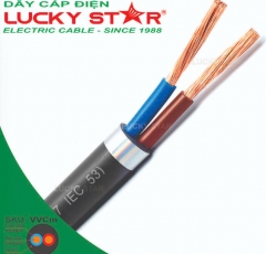 VVCm 2C - Cáp mềm 2 lõi đồng - Cách điện PVC - Vỏ bọc PVC 