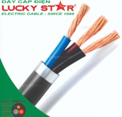 VVCm 3C - Cáp mềm 3 ruột dẫn đồng mềm - Cách điện PVC - Vỏ bọc PVC 