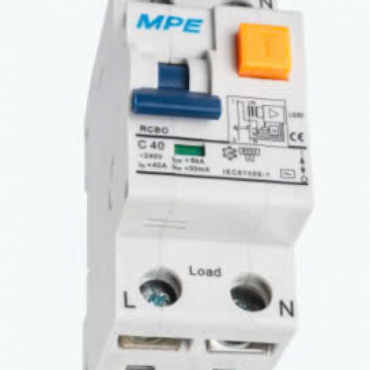 Cầu dao bảo vệ dòng rò, quá tải RCBO 2 cực, 25A, 30mA, 6kA mã RCBO-30/225